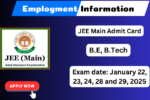 JEE Main Session 1 Admit Card 2025