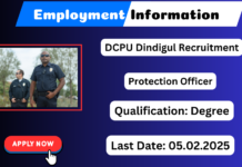 Dindigul DCPU Recruitment 2025