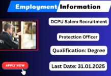 Salem DCPU Recruitment 2025