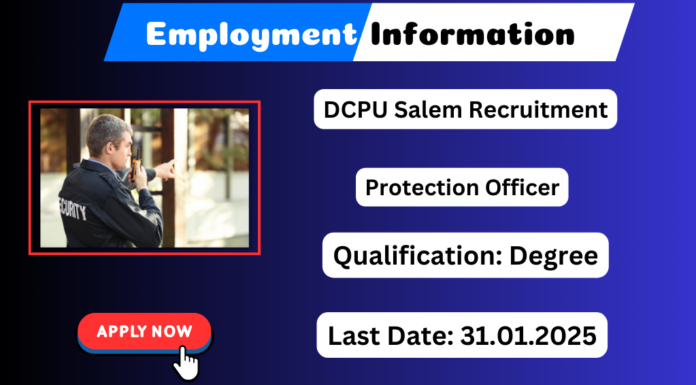 Salem DCPU Recruitment 2025