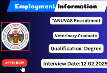 TANUVAS Chennai Recruitment 2025