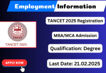 TANCET Online Application form 2025