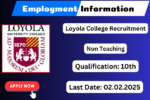 Loyola College Recruitment 2025