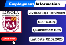 Loyola College Recruitment 2025