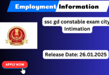 ssc gd constable exam city admit card 2025