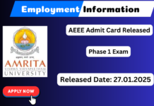 AEEE Phase 1 Admit Card 2025