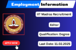 IIT Madras Recruitment 2025