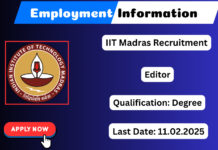 IIT Madras Recruitment 2025