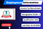 Income Tax Department Recruitment 2025