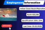 Indian Coast Guard Recruitment 2025