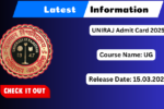 Rajasthan University UG hall tickets  unirajacin UNIRAJ Admit Card